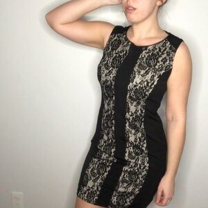 Cynthia Rowley Black and Cream Lace Dress